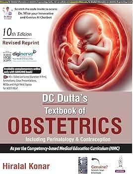 DC Dutta's Textbook of Obstetrics 10 Edition Revised reprint 2025 by Hiralal Konar Book Type: Paperback