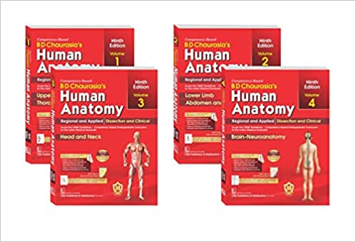 BD Chaurasia's (BDC)Human Anatomy, Set of vol1,2,3&4,  9th Edition 2023, Book Type: Paperback