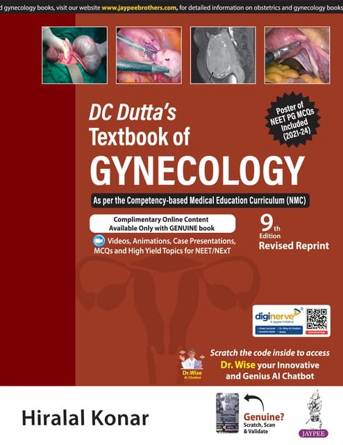 DC Dutta's Textbook of Gynecology 9th edition 2024, Revised reprint Book Type: Paperback
