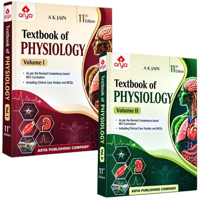 Ak Jain Textbook of Physiology 11th Edition 2026 (Set of 2 Volumes) Book Type: Paperback, ISBN-9789360592882