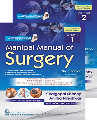 Manipal Manual of Surgery 6th Edition 2023 (2 Volume set) by K Rajgopal Shenoy
